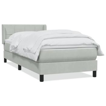 Boxspringbett mit Matratze Hellgrau 80x220 cm Samt