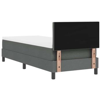 Boxspringbett mit Kopfteil Dunkelgrau 80 x 200 cm Stoff