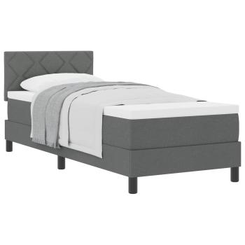 Boxspringbett mit Kopfteil Dunkelgrau 80 x 200 cm Stoff
