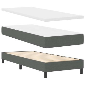 Boxspringbett mit Kopfteil Dunkelgrau 80 x 200 cm Stoff