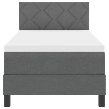 Boxspringbett mit Kopfteil Dunkelgrau 80 x 200 cm Stoff