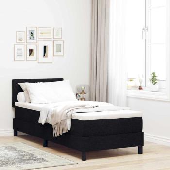 ARDEBO.de - Boxspringbett mit Kopfteil Schwarz 80 x 200 cm Stoff
