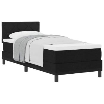 Boxspringbett mit Kopfteil Schwarz 80 x 200 cm Stoff