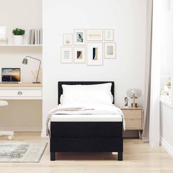 Boxspringbett mit Kopfteil Schwarz 80 x 200 cm Stoff