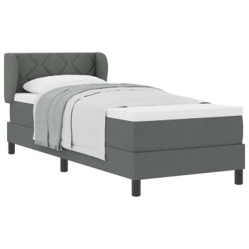Boxspringbett mit Matratze Dunkelgrau 80 x 200 cm Stoff