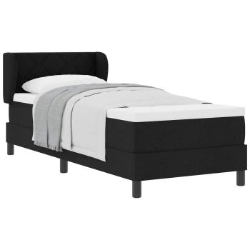 Boxspringbett mit Kopfteil Schwarz 80 x 200 cm Stoff