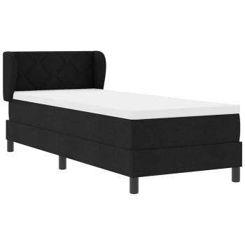Boxspringbett mit Kopfteil Schwarz 80 x 200 cm Stoff