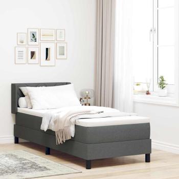ARDEBO.de - Boxspringbett mit Kopfteil Dunkelgrau 200 x 80 cm Stoff