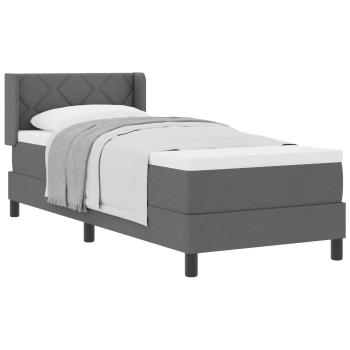 Boxspringbett mit Kopfteil Dunkelgrau 200 x 80 cm Stoff