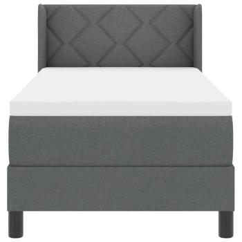 Boxspringbett mit Kopfteil Dunkelgrau 200 x 80 cm Stoff