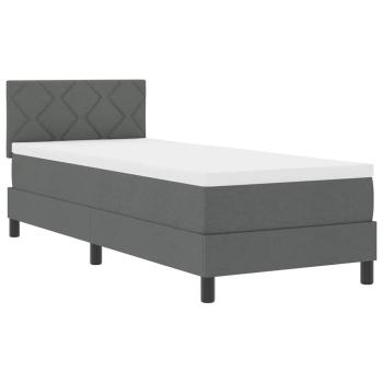 Boxspringbett mit Kissen Dunkelgrau 80 x 200 cm Stoff