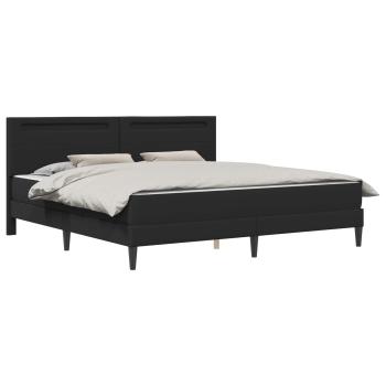 Bettgestell mit Matratze Schwarz 200 x 200 cm Kunstleder