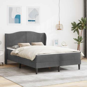 ARDEBO.de - Bettrahmen mit Kopfteil Dunkelgrau 140 x 200 cm Samt