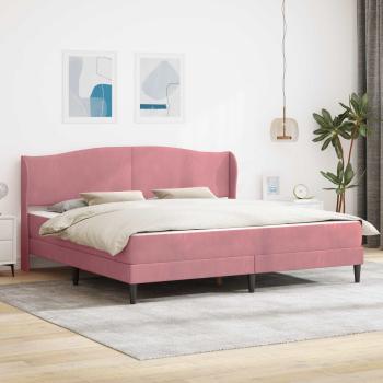 ARDEBO.de - Bettrahmen mit Kopfteil Rosa 180 x 200 cm Samt