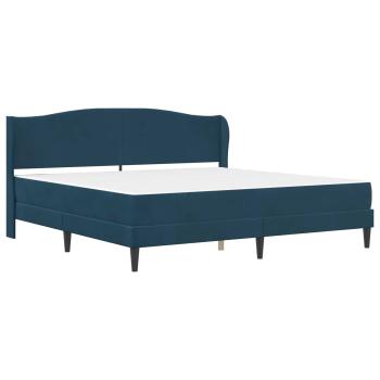 Bettrahmen mit Kopfteil Blau 200 x 200 cm Samt