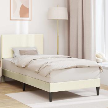ARDEBO.de - Bettrahmen mit Kopfteil Creme 80 x 200 cm Cordstoff