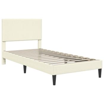 Bettrahmen mit Kopfteil Creme 80 x 200 cm Cordstoff