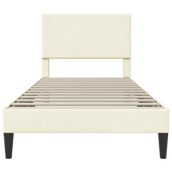 Bettrahmen mit Kopfteil Creme 80 x 200 cm Cordstoff