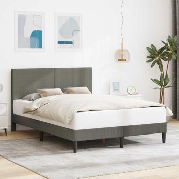 ARDEBO.de - Bettrahmen mit Kopfteil Hellgrau 120 x 190 cm Cordstoff