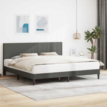 ARDEBO.de - Bettrahmen mit Kopfteil Dunkelgrau 180 x 200 cm Cordstoff