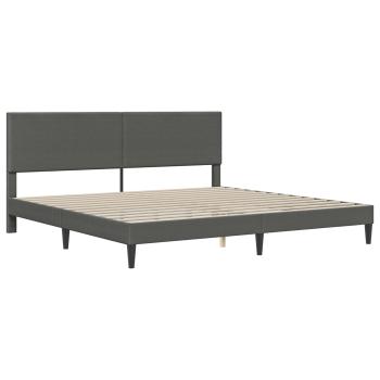 Bettrahmen mit Kopfteil Dunkelgrau 200 x 200 cm Cordstoff