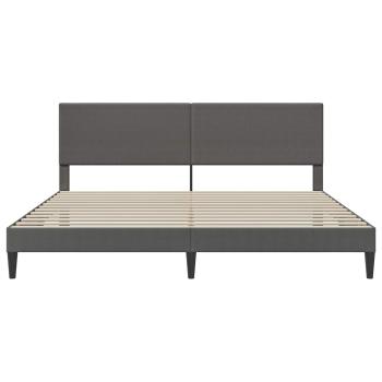 Bettrahmen mit Kopfteil Dunkelgrau 200 x 200 cm Cordstoff