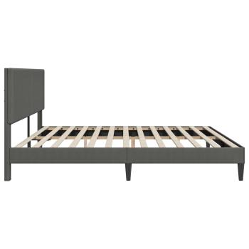 Bettrahmen mit Kopfteil Dunkelgrau 200 x 200 cm Cordstoff