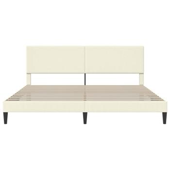 Bettrahmen mit Kopfteil Creme 200 x 200 cm Cordstoff