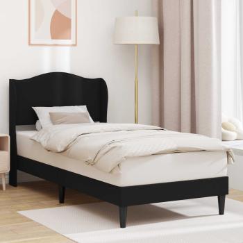 ARDEBO.de - Bettrahmen mit Kopfteil Schwarz 90 x 200 cm Kunstleder