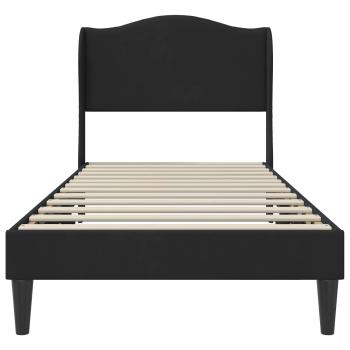 Bettrahmen mit Kopfteil Schwarz 90 x 200 cm Samt