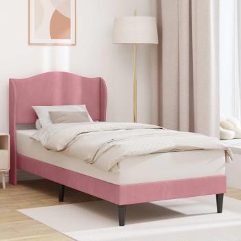 ARDEBO.de - Bettrahmen mit Kopfteil Rosa 100 x 200 cm Samt