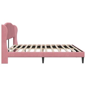 Bettrahmen mit Kopfteil Rosa 200 x 200 cm Samt