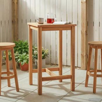 ARDEBO.de - Bartisch Natur 60 x 60 x 105 cm Massiv-Teak