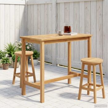 ARDEBO.de - Bartisch Natur 110 x 60 x 105 cm Massiv-Teak