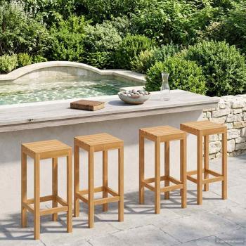 ARDEBO.de - Barhocker 4 Stk. Natur Massivholz Teak