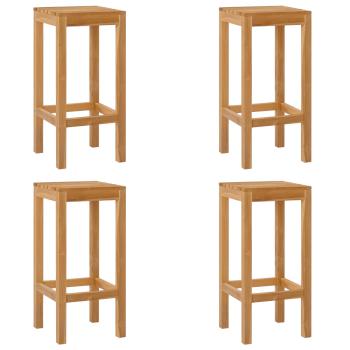 Barhocker 4 Stk. Natur Massivholz Teak