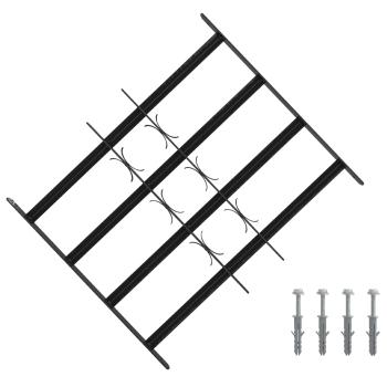 ARDEBO.de - Sicherheitsgitter für Fenster mit 4 Querstangen 3 stk. 43-74 cm