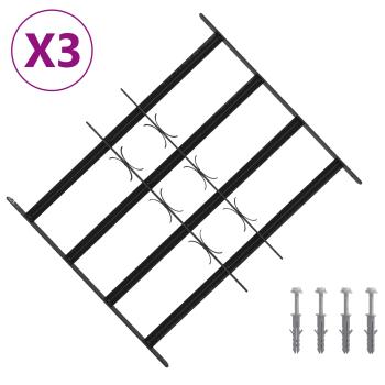 Sicherheitsgitter für Fenster mit 4 Querstangen 3 stk. 43-74 cm