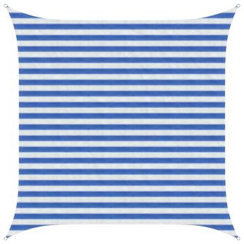 ARDEBO.de - Sonnensegel 2,5 x 2,5 m HDPE Quadratisch Blau und Weiß
