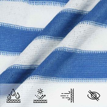 Sonnensegel 2 x 3,5 m HDPE Rechteckig Blau und Weiß