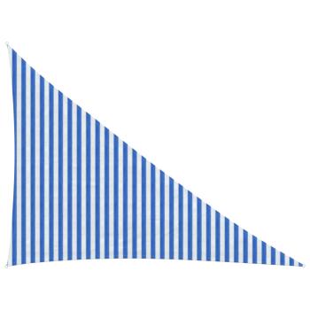 ARDEBO.de - Sonnensegel 3 x 4 x 5 m HDPE Dreieckig Blau und Weiß