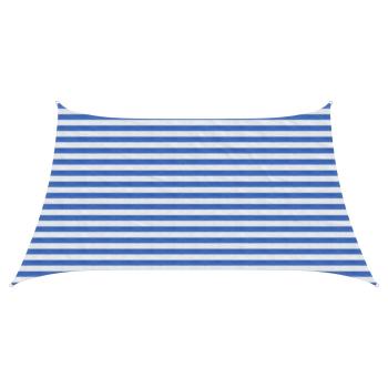ARDEBO.de - Sonnensegel Rechteckig 3/4 x 2 m HDPE Blau und Weiß