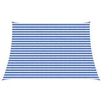 ARDEBO.de - Sonnensegel Rechteckig 4/5 x 3 m HDPE Blau und Weiß