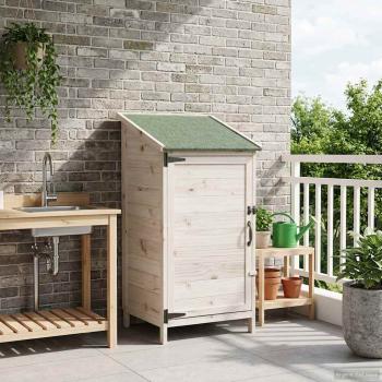 ARDEBO.de - Gartenschuppen Weiß 59 x 56 x 113,5 cm Massivholz aus Fichte