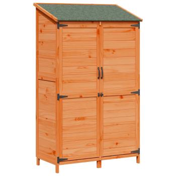 Gartenschuppen Braun 106,5 x 56 x 176 cm Massivholz aus Fichte
