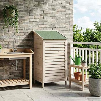 ARDEBO.de - Gartenschuppen Weiß 59,5 x 56 x 113,5 cm Massivholz aus Fichte