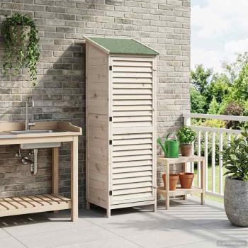 ARDEBO.de - Gartenschuppen Weiß 59 x 56 x 176 cm Massivholz aus Fichte