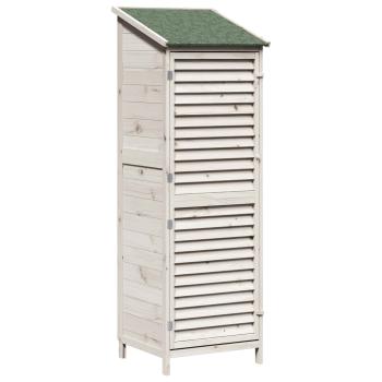 Gartenschuppen Weiß 59 x 56 x 176 cm Massivholz aus Fichte