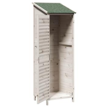 Gartenschuppen Weiß 59 x 56 x 176 cm Massivholz aus Fichte