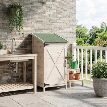 ARDEBO.de - Gartenschuppen Weiß 59,5 x 56 x 113,5 cm Massivholz aus Fichte